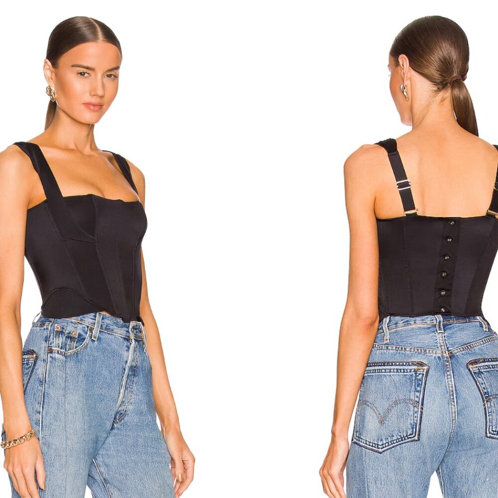 We Are HAH Sz Medium Knock Out Black Corset Top - Picture 5 of 14